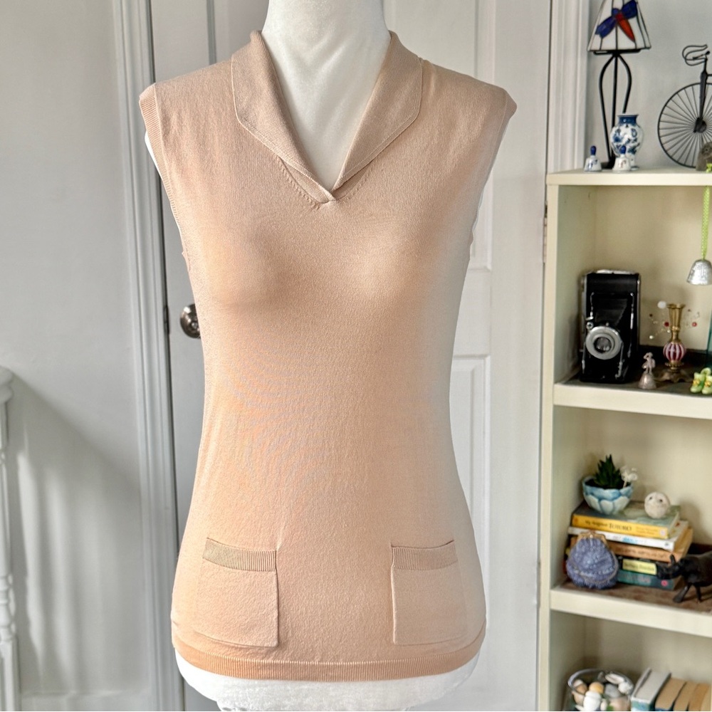 Jil Sander Silk Blend Sleeveless Knit Blouse/Sweater Vest (size XS)